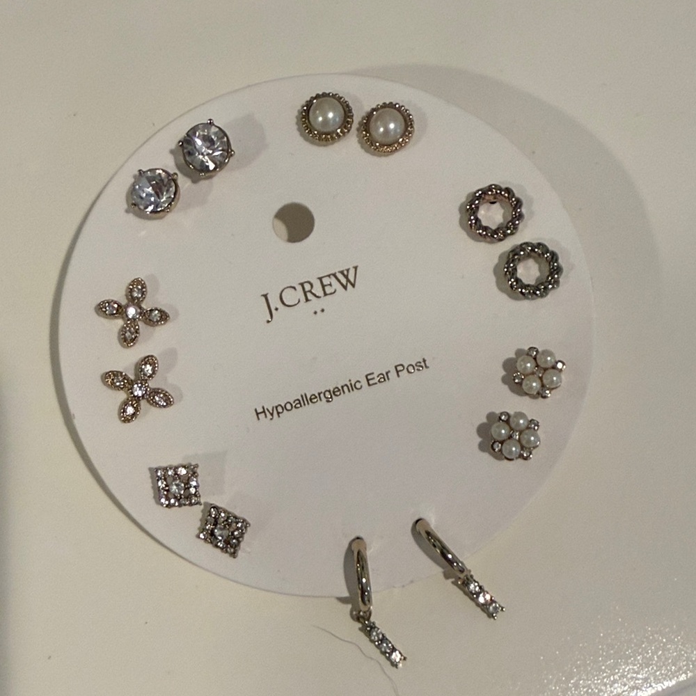 J. Crew Crystal and Pearl Earring Collection
